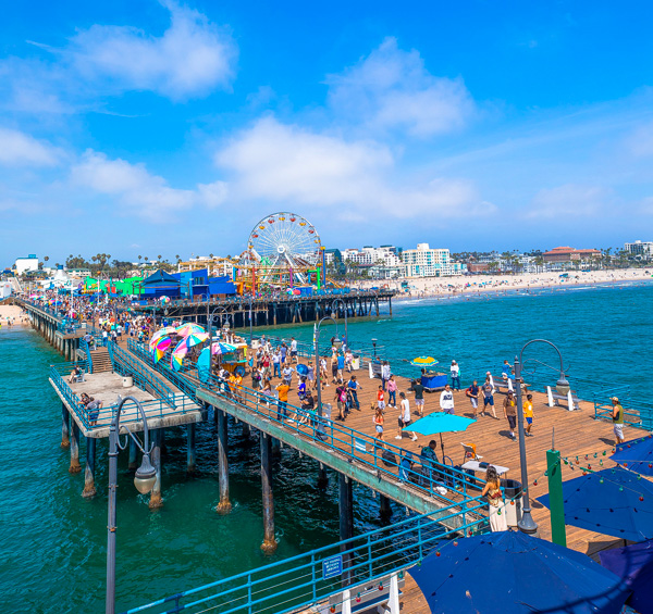 Santa Monica Pier at Night Tote Bag